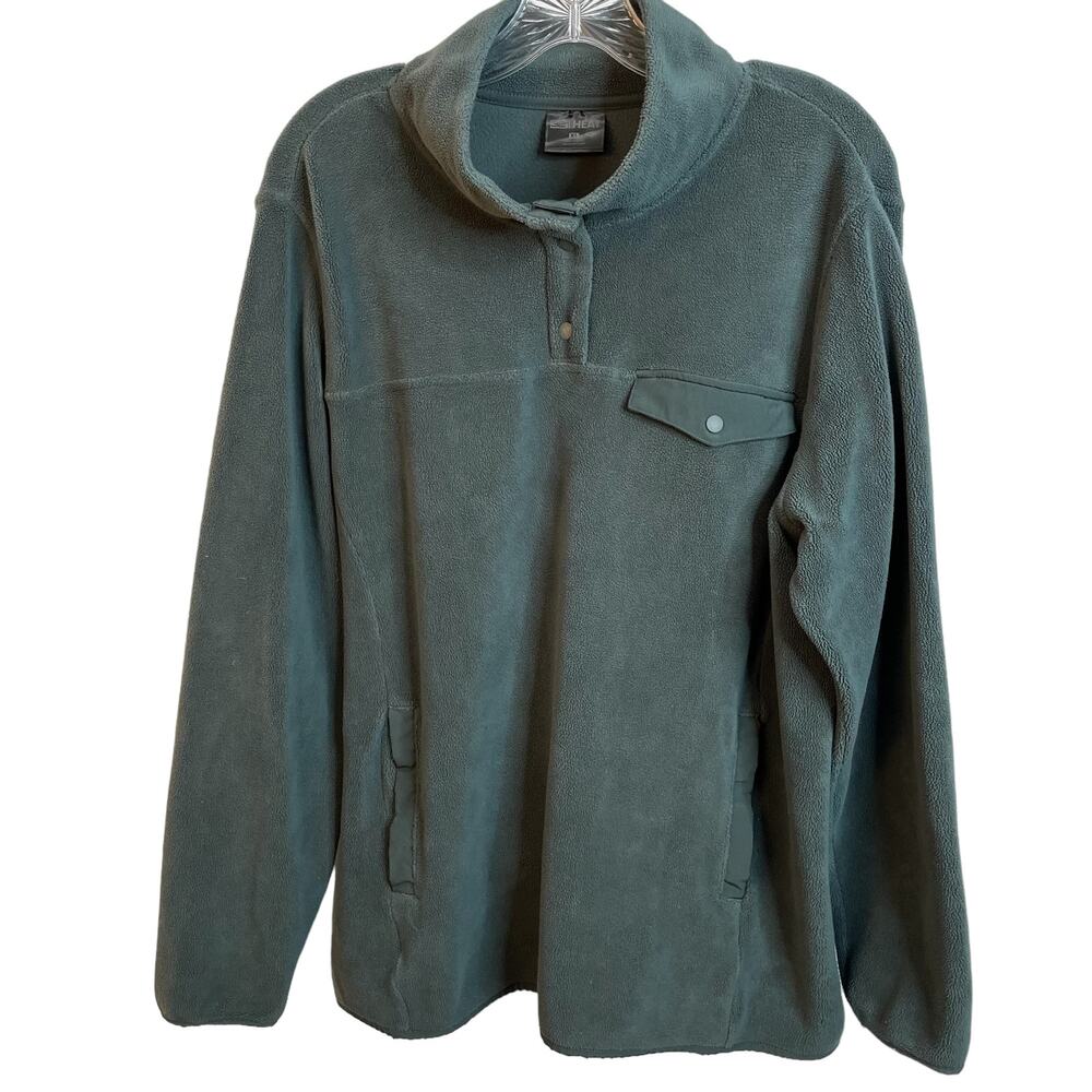 32 Degree Heat Snap Fleece Pullover Long Sleeve XL Green